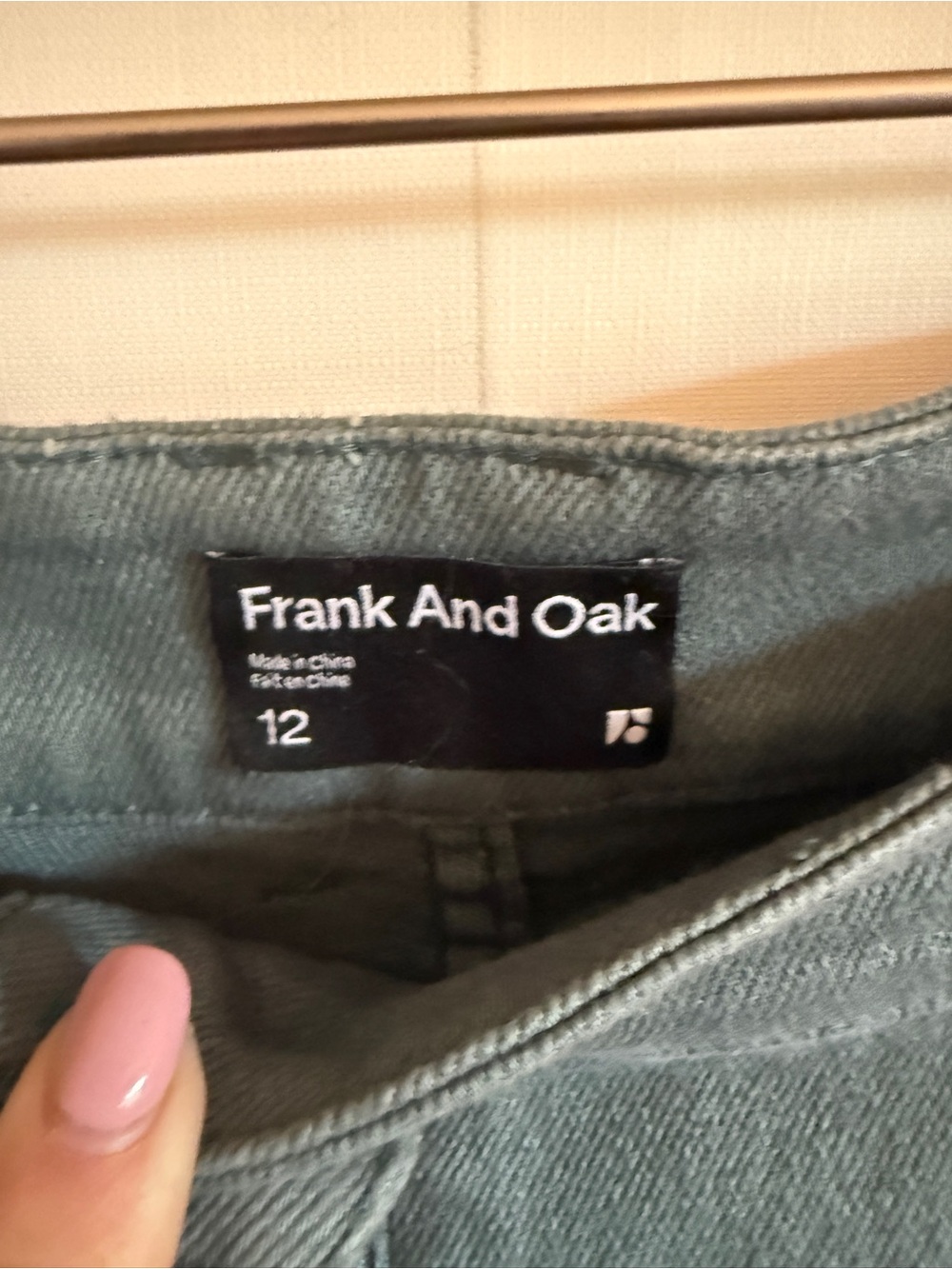 Frank And Oak Green Straight Leg Pants Size 12 Casual Workwear High Rise - Picture 2 of 5
